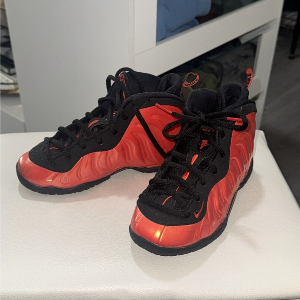 Nike Kids' Orange and Black Foamposite-Style Sneakers